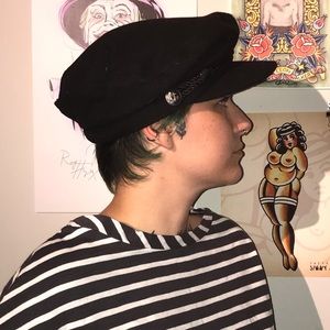 Black Sailor inspired hat. Size medium.